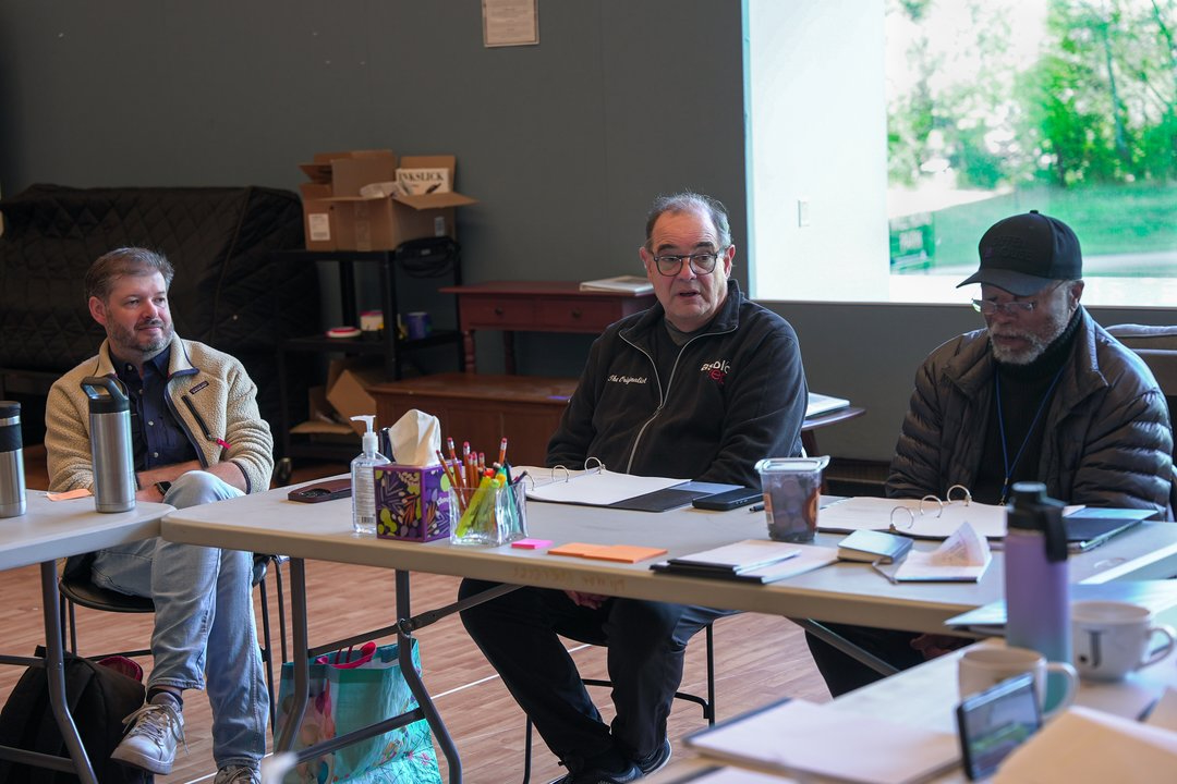 Edward Gero and John Kani at the first read-through of Kunene and the King